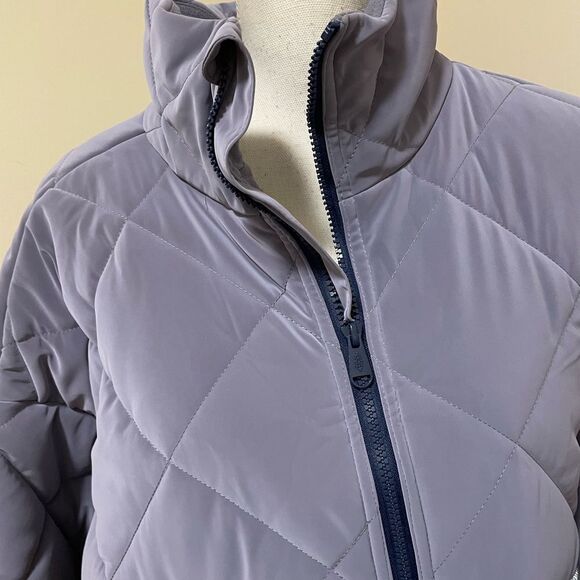 NWT Free people Movement Purple Black quilted sherpa jacket size L retail $298 - Picture 3 of 10